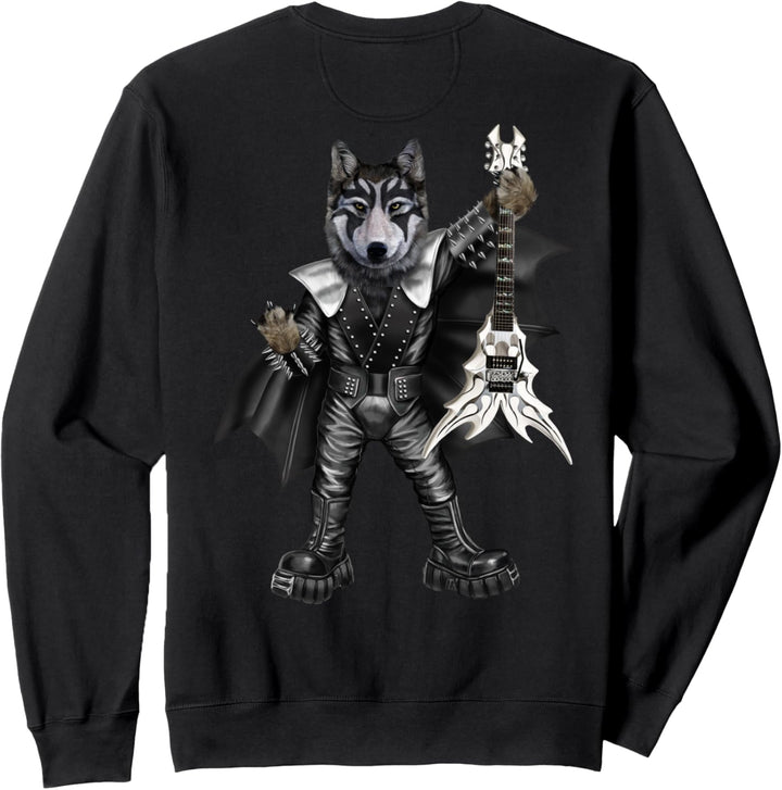 Punkrockgitarrist Wolf in der Heavy Metal Band Sweatshirt
