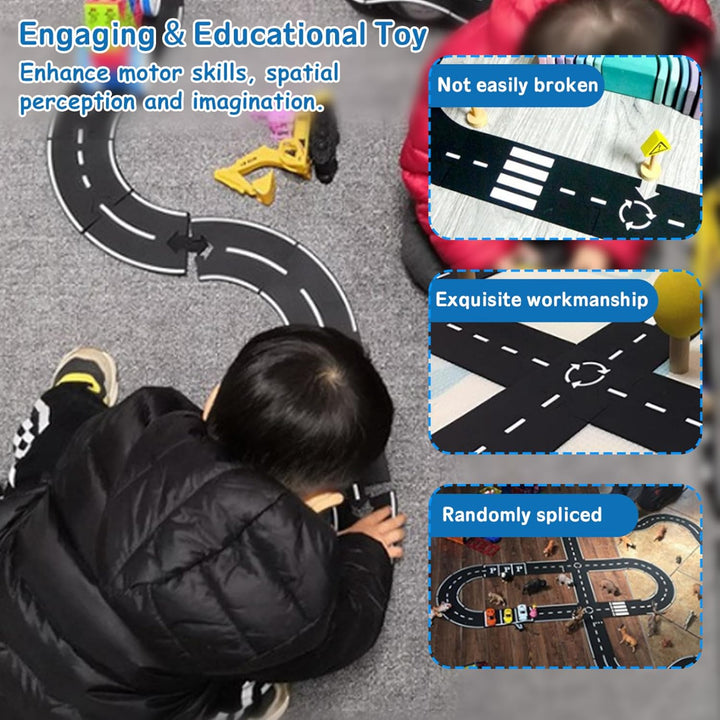 Flex Track, Flexible Autogleise für Kinder, unzerstörbare wasserdichte modulare Puzzle-Gleise, Flexi