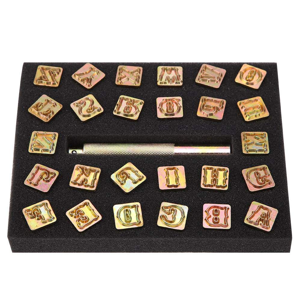 26Pcs leder stanz buchstaben, Letter Stamps Stanzwerkzeuge A-Z Alphabet Imprinted Stanzwerkzeuge für