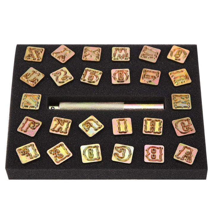 26Pcs leder stanz buchstaben, Letter Stamps Stanzwerkzeuge A-Z Alphabet Imprinted Stanzwerkzeuge für