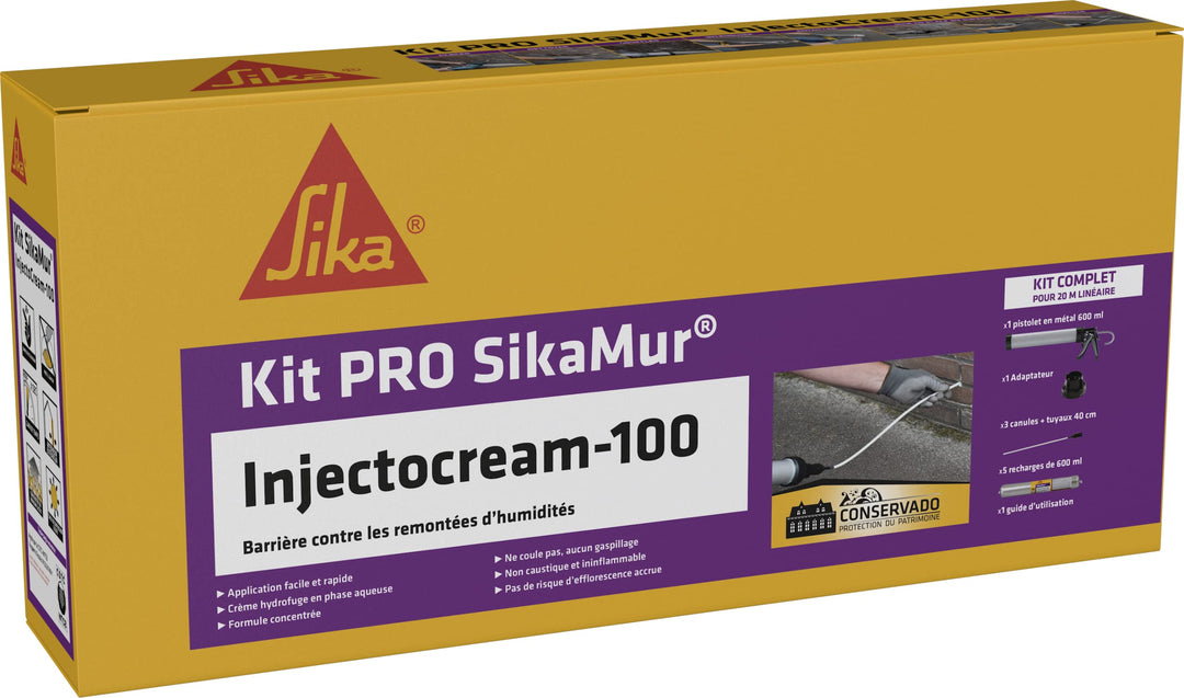 Sika - SikaMur InjectoCream 100, Behandlung gegen kapillaren Aufschwellen und steigende Luftfeuchtig