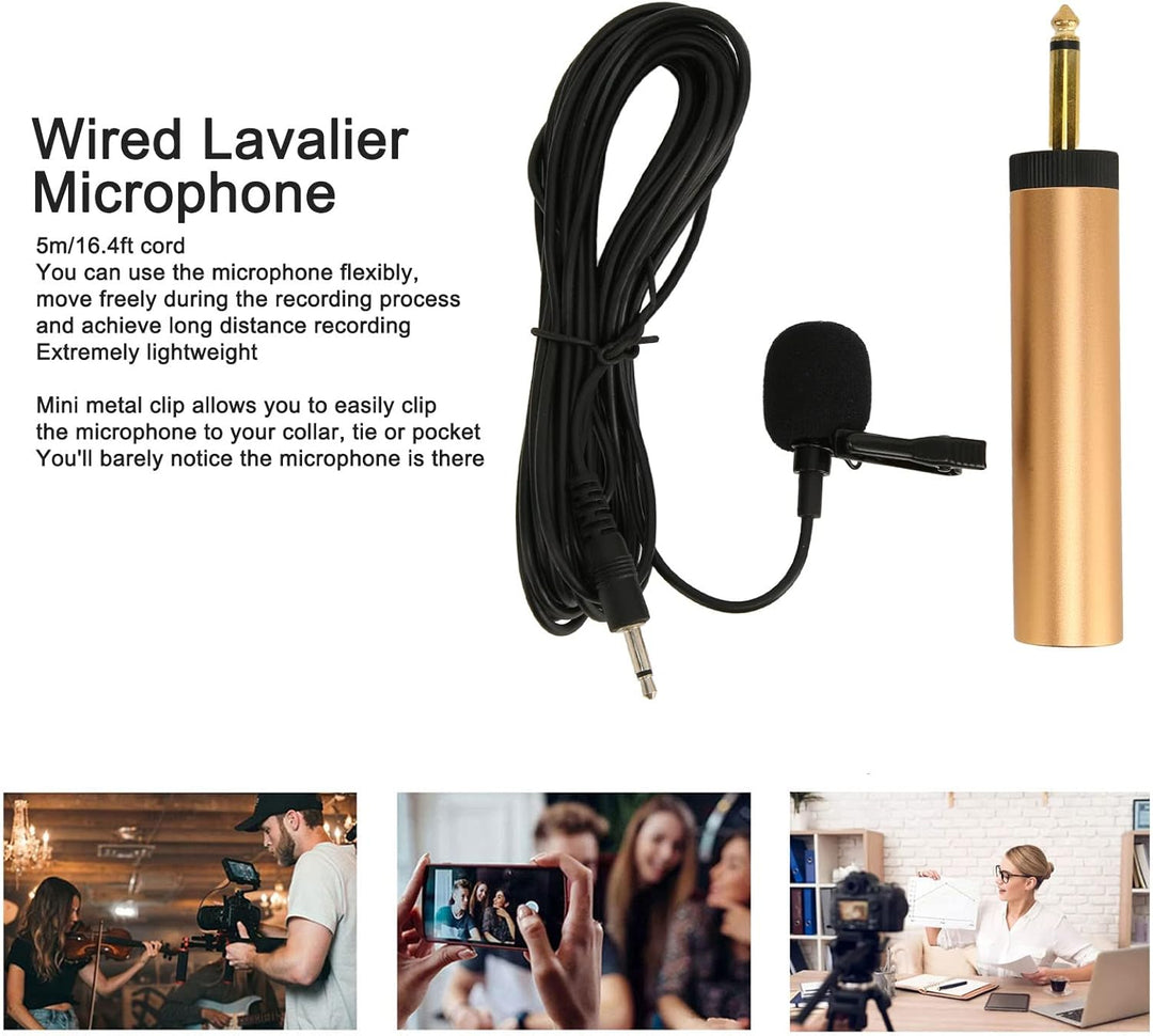 Kabelgebundenes Lavalier-Mikrofon, 3,5-mm-Kabel, 5 M/16,4 Fuss, Tragbares Omnidirektionales Kondensa
