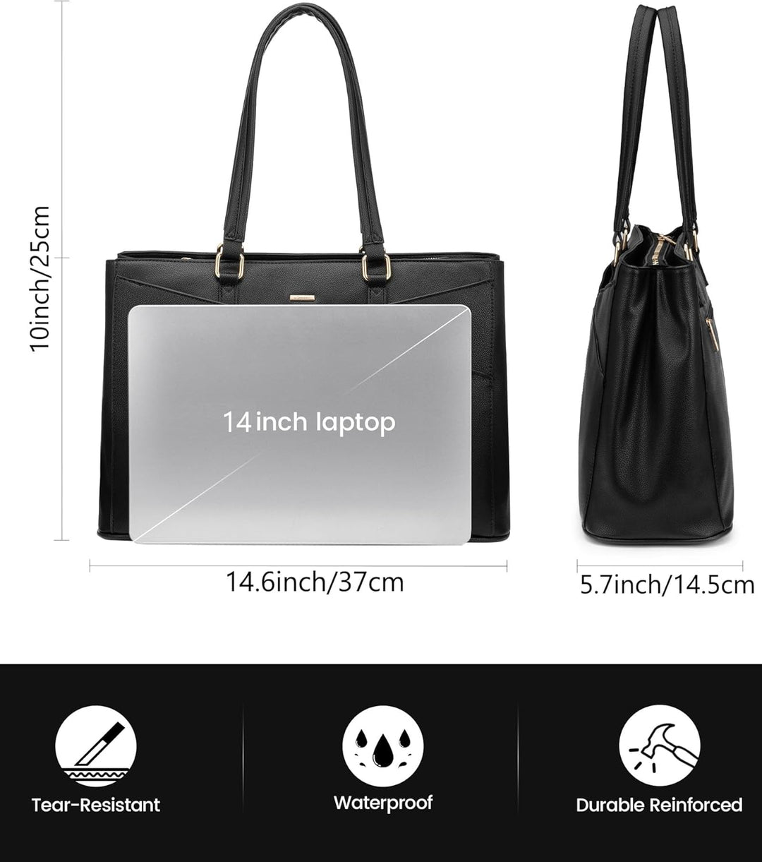 LOVEVOOK Laptoptasche Damen 14 Zoll, Handtasche Damen Arbeitstasche Lehrertasche Gross, Wasserdicht