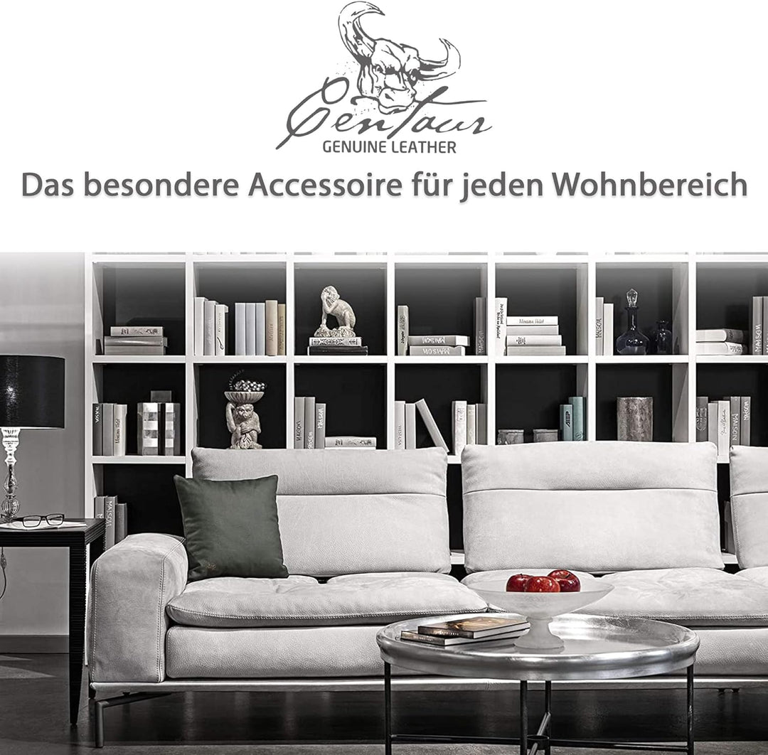 Centaur - Deko Lederkissen 40 x 40 cm für Sofa oder Schlafzimmer flaschengrün - Echt Leder Kissen Ec