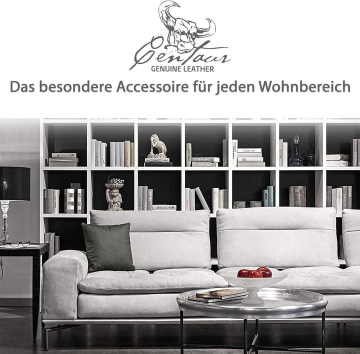 Centaur - Deko Lederkissen 40 x 40 cm für Sofa oder Schlafzimmer flaschengrün - Echt Leder Kissen Ec