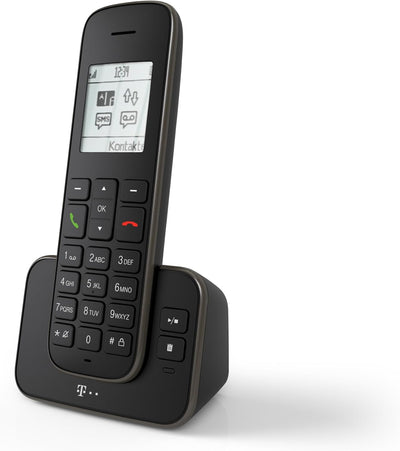 Telekom Sinus A207 Schnurlostelefon (mit Anrufbeantworter) schwarz Telefon mit Anrufbeantworter