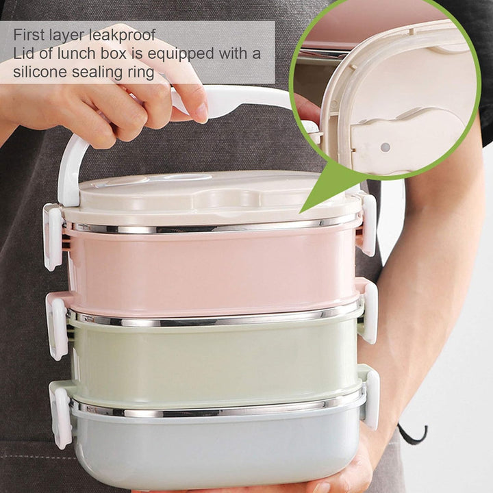 Thermo Lunchbox, 304 Edelstahl-Lunchbox, Thermo Essensbehälter Mehrschichtige Lebensmittelbehälter m