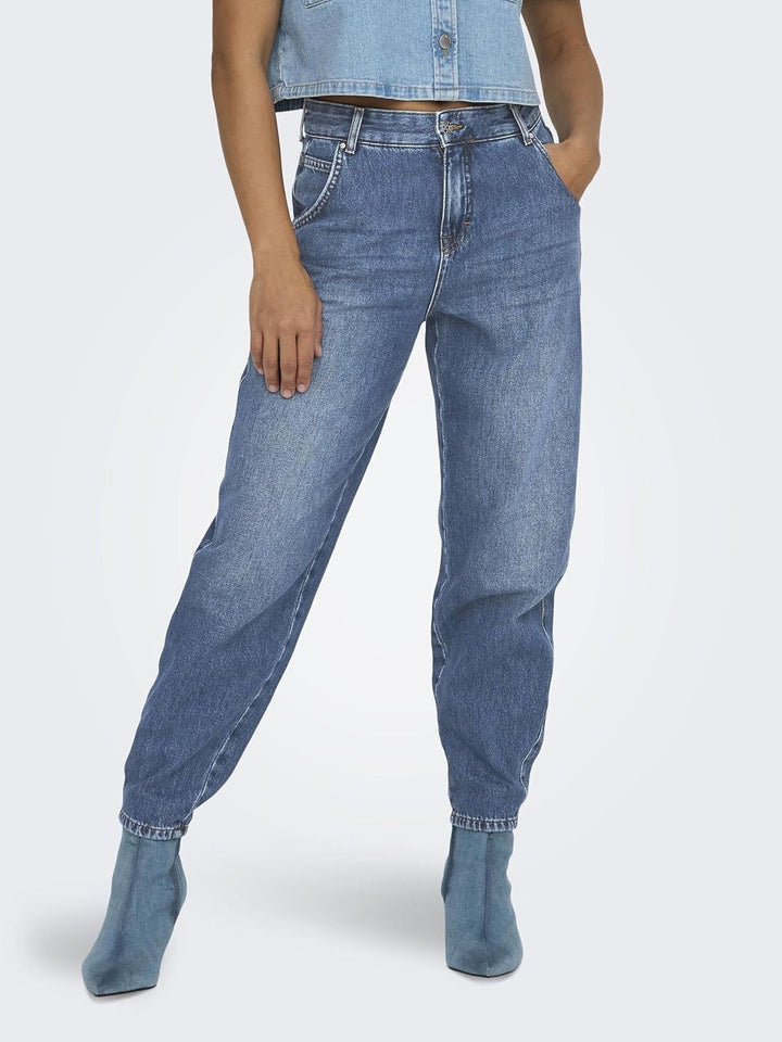 ONLY Female Karotte ONLTROY Hohe Taille Karotte Jeans XS / 32L Medium Blue Denim, XS / 32L Medium Bl