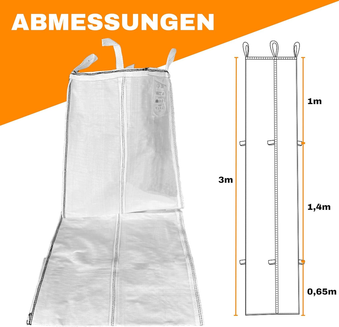 3m Schuttschlauch mit jeweils 4 Schlaufen Ersatzschlauch