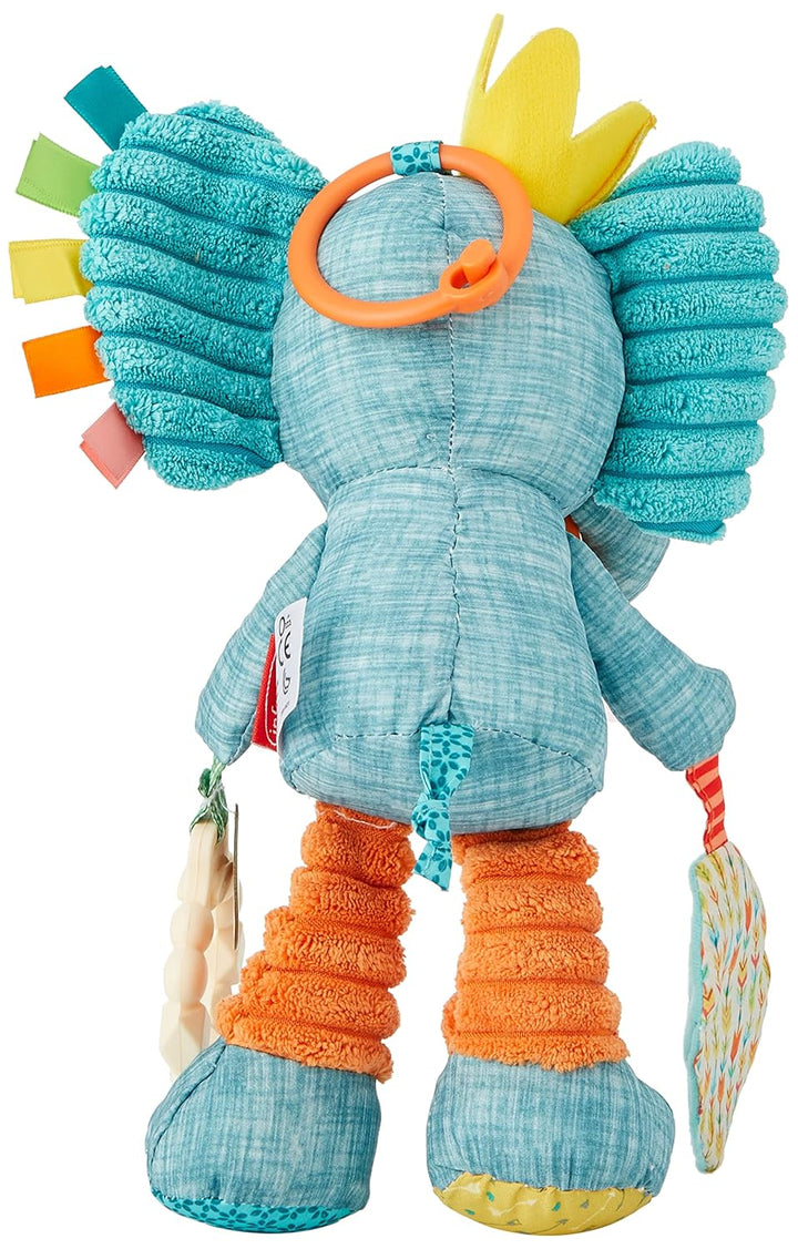 Infantino Go Gaga Peanut the Elephant Activity Pal, Elefant-Plüschtier, sensorisches Lern-Spielzeug,