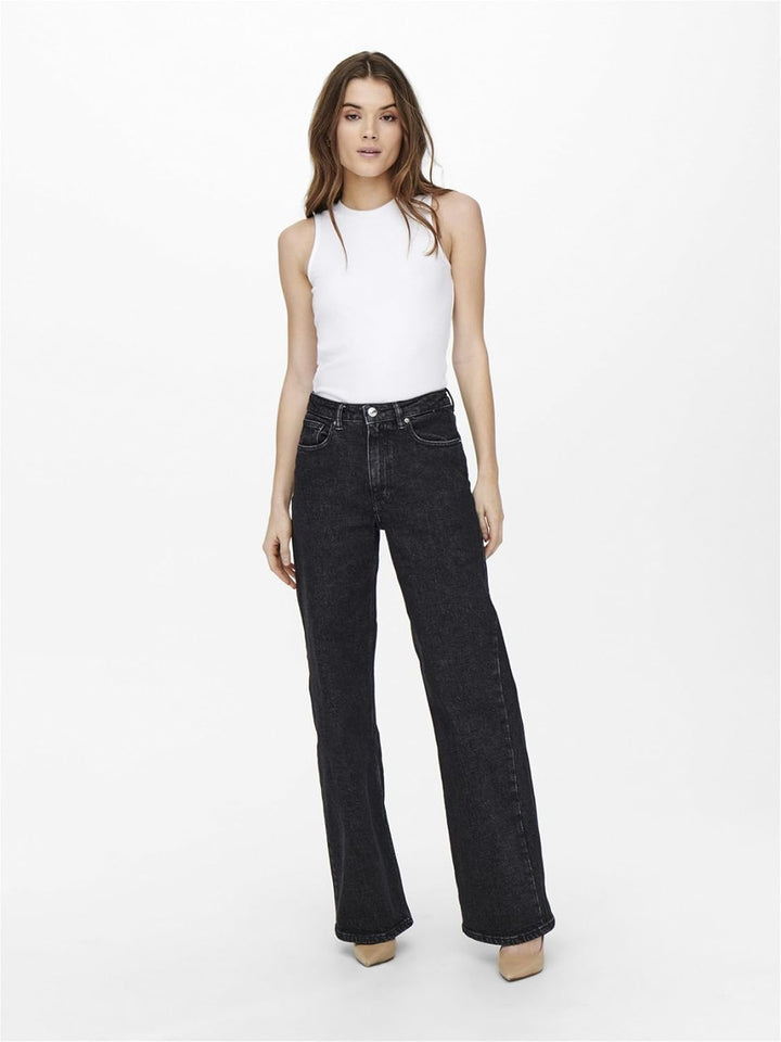 ONLY Female Weit geschnitten ONLJuicy Wide High Waist Jeans 26W / 32L Black Denim, 26W / 32L Black D