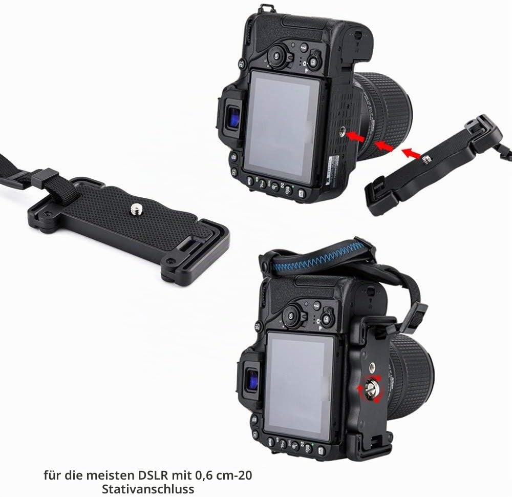 JJC Handschlaufe für DSLR Kamera Canon Nikon Olympus Sony Panasonic Pentax(mit U Typ Plate)