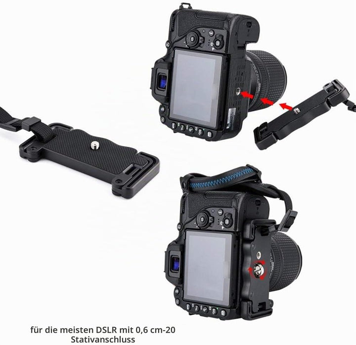 JJC Handschlaufe für DSLR Kamera Canon Nikon Olympus Sony Panasonic Pentax(mit U Typ Plate)