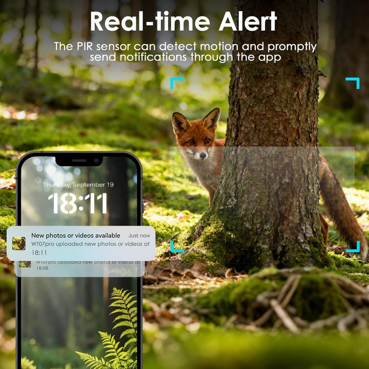 WOLFANG 4G/LTE Wildkamera Solar, 2K 48MP Live Übertragung Wildkamera mit Handyübertragung App, 5200H