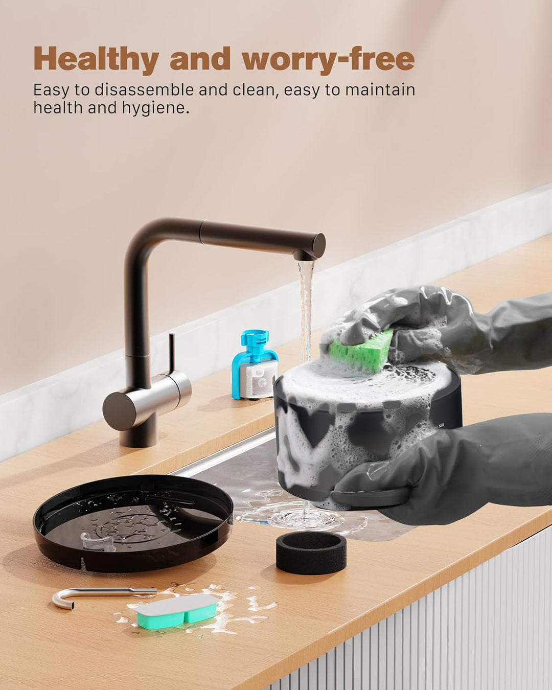 BEMOONY Katzenbrunnen, 3.2L Trinkbrunnen für Katze, 6 Stück Filter + 3 Stück Schaumstofffilter, Katz