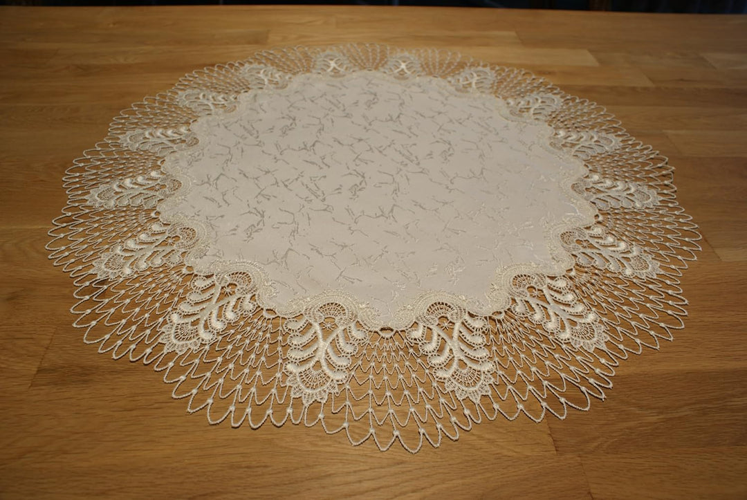 Plauener Spitze by Modespitze 4048E_14_70 Tischdecke Oslo E, Gre 70 cm, rund 70 cm rund, 70 cm rund