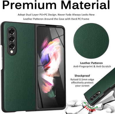 Miimall Schutzhülle für Galaxy Z Fold 3 mit Gürtelclip Hülle, Hochwertiges PU Leder Angenehme Haptik