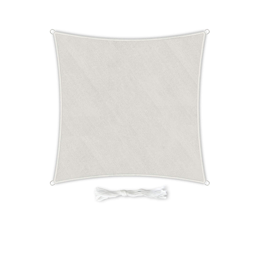 Hometex Premium Textiles Sonnensegel 3×3m Quadratisch inkl. Befestigungseile | Sahne | Sonnenschutz