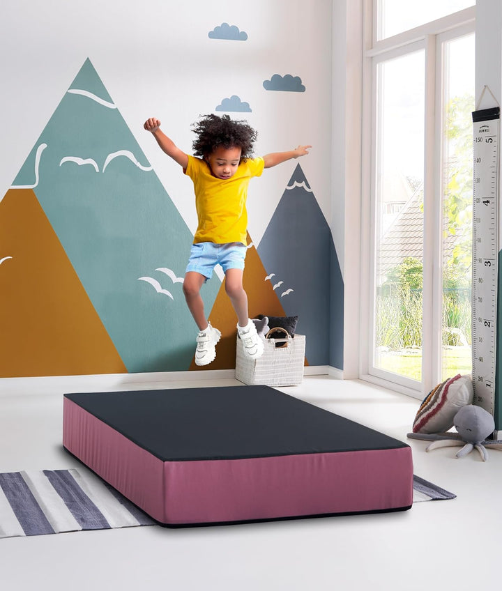 Jump Hüpfpolster 99 x 75 x 18 cm - blau oder rosa - Hüpfmatratze für Kinder ab 3 Jahre bis 40 kg - S