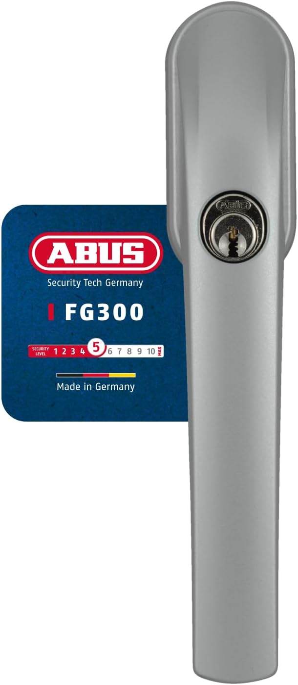 ABUS Abschliessbarer Fenstergriff FG300 AL0145 - Fensterknauf mit Druckzylinder, gleichschliessend -