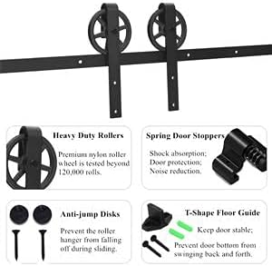 CCJH 200CM (6.6FT) Schiebetürbeschlag Set Schiebetürsystem Laufschiene für Schiebetür Hängeschiene f