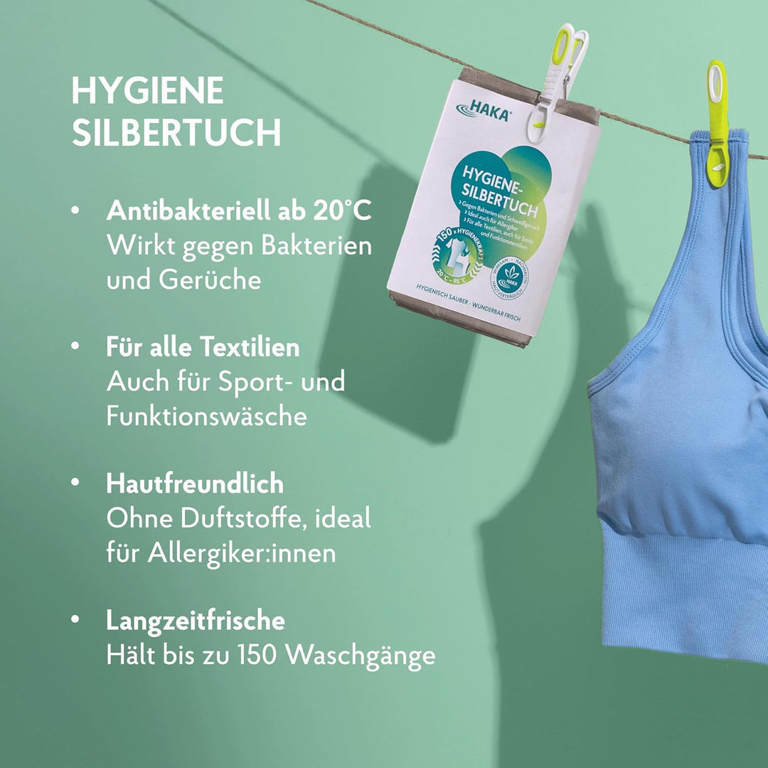 HAKA Silbertuch, gegen Bakterien und Schweiss, ab 20 Grad, geeignet für Allergiker