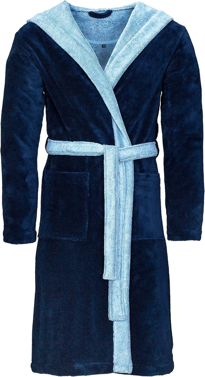 Vossen Damen & Herren Bademantel Poppy, Blau (Winternight 004)
