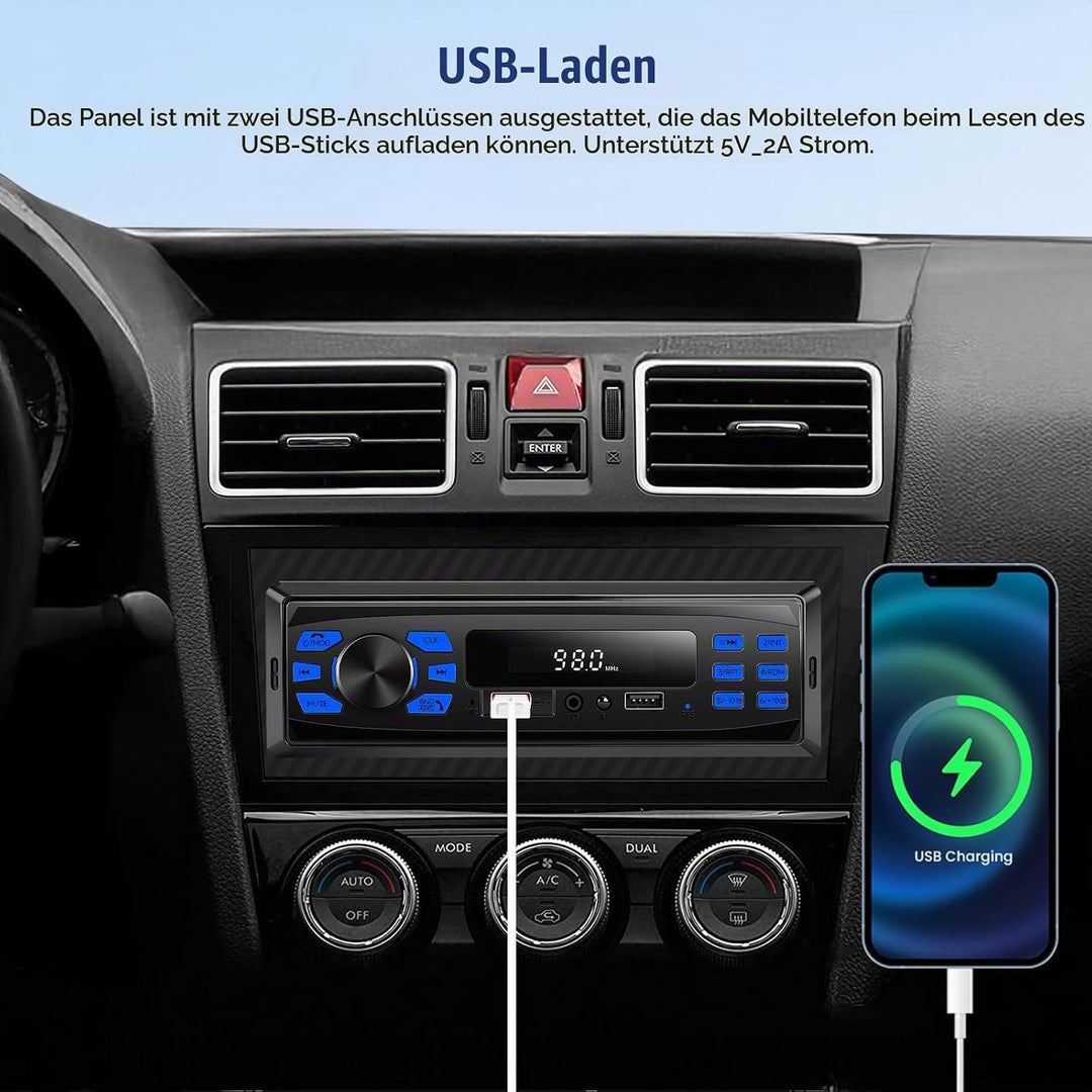 SIXTOP 1Din Autoradio Bluetooth Freisprecheinrichtung, 1Din
