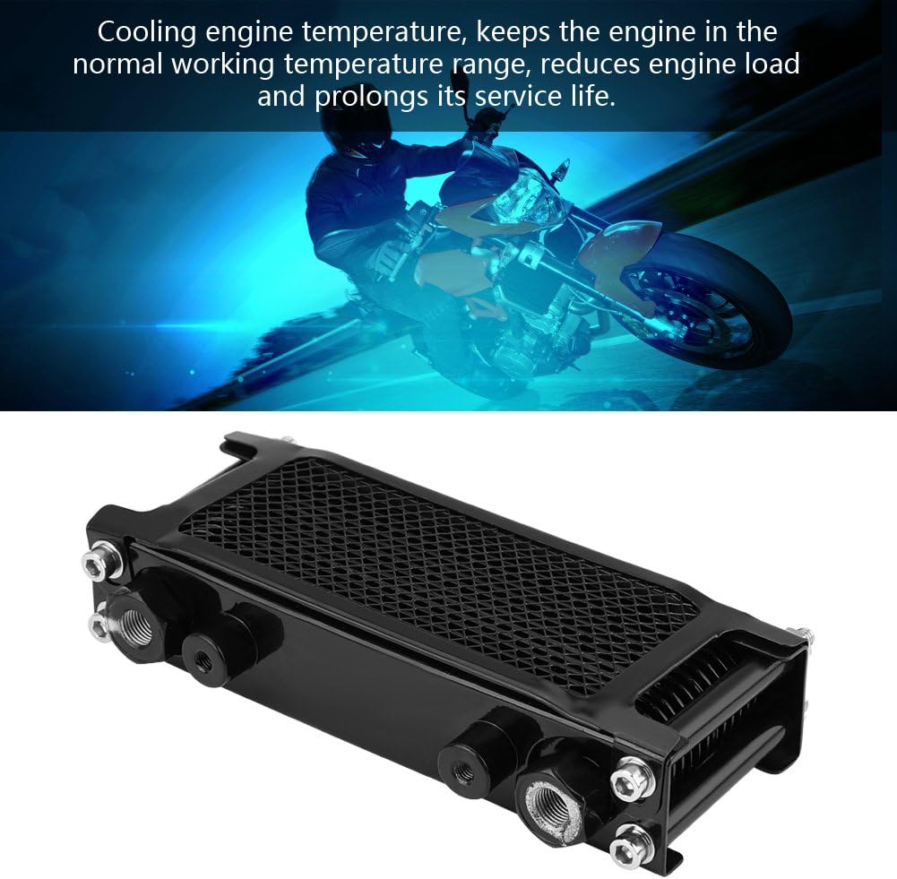 Motorrad Ölkühler, Qiilu Ölkühler, Upgrade Aluminium Motorrad Motorölkühler Kühlung Kühler 50CC-200C