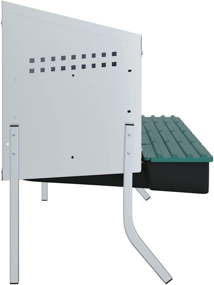 Hühner-Nistkasten 4 Fächer aus verzinktem Stahl mit Beinen, Flexible Beinhöheneinstellung, wetterfes