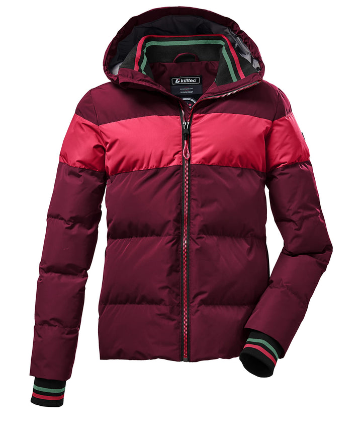 Killtec Mädchen Kow 192 Grls Qltd Jckt Winterjacke/Jacke in Daunenoptik mit Kapuze 176 brombeere, 17