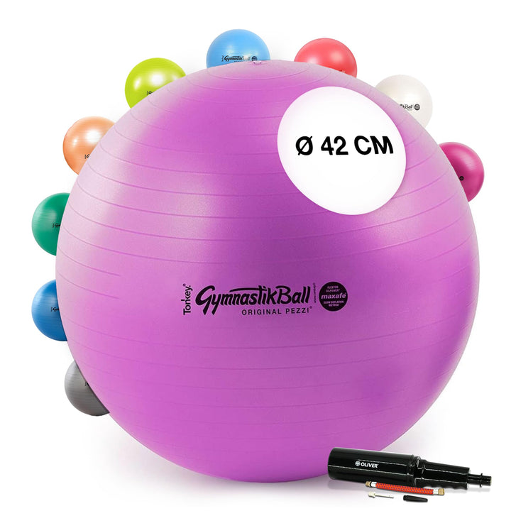 PEZZI Original Pezziball MAXAFE 42 cm m. Pumpe violett Gymnastikball