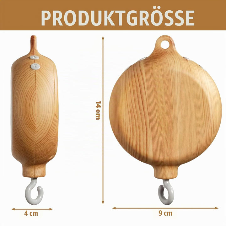 Baby Mobile Spieluhr Music Box Bettglocke,Holzoptik Kinderbett Mobile Motor Baby Spieluhr Spinner Mo
