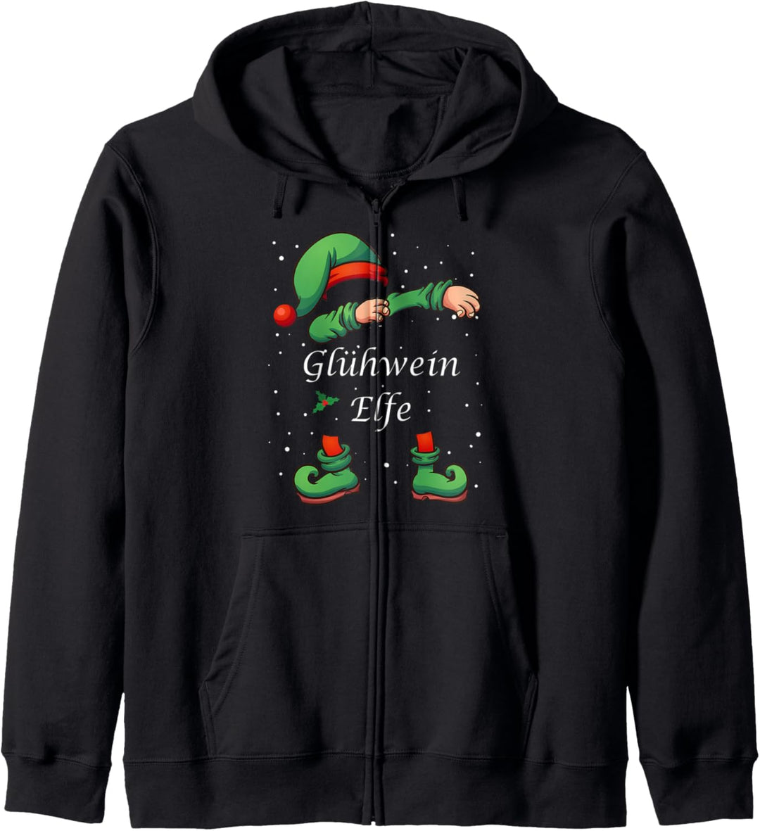LUSTIGES GLÜHWEINELFE WEIHNACHTEN PARTNERLOOK ELFE Kapuzenjacke