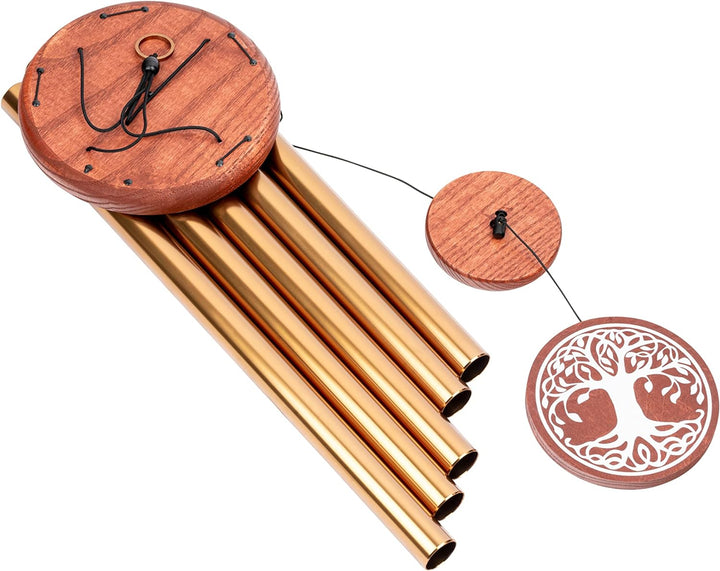Sonic Energy Tree of Life Meditation Chime – Windspiel mit 5 Klangstäben (432 Hz) – für Garten u. En