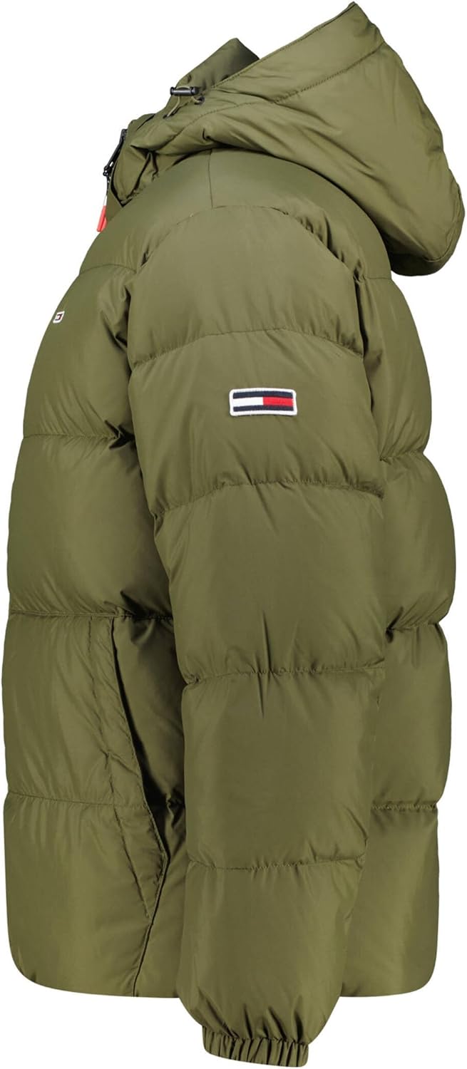 Tommy Jeans Herren Daunenjacke Essential Down Winter S Drab Olive Green, S Drab Olive Green