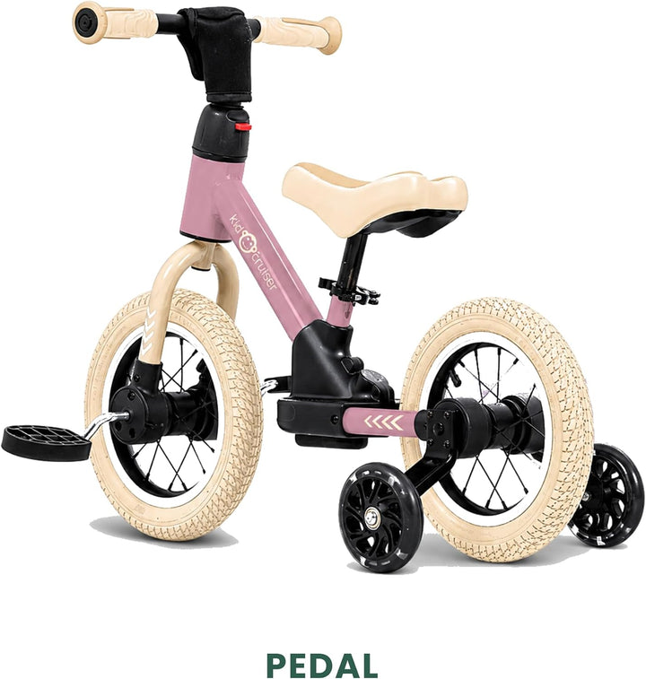 Kidcruiser Pedalplay laufrad ab 2 Jahre, ideal zum Radfahren Lernen, 3‑in‑1 mit LED Stützrädern &amp; Pe
