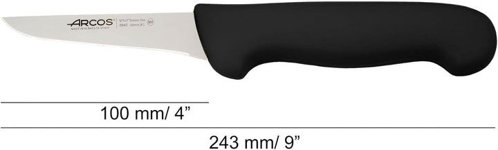 Arcos Profi-Ausbeinmesser - Edelstahlklinge NITRUM 100 mm - Schwarzer Polypropylen-Griff - Perfekt z