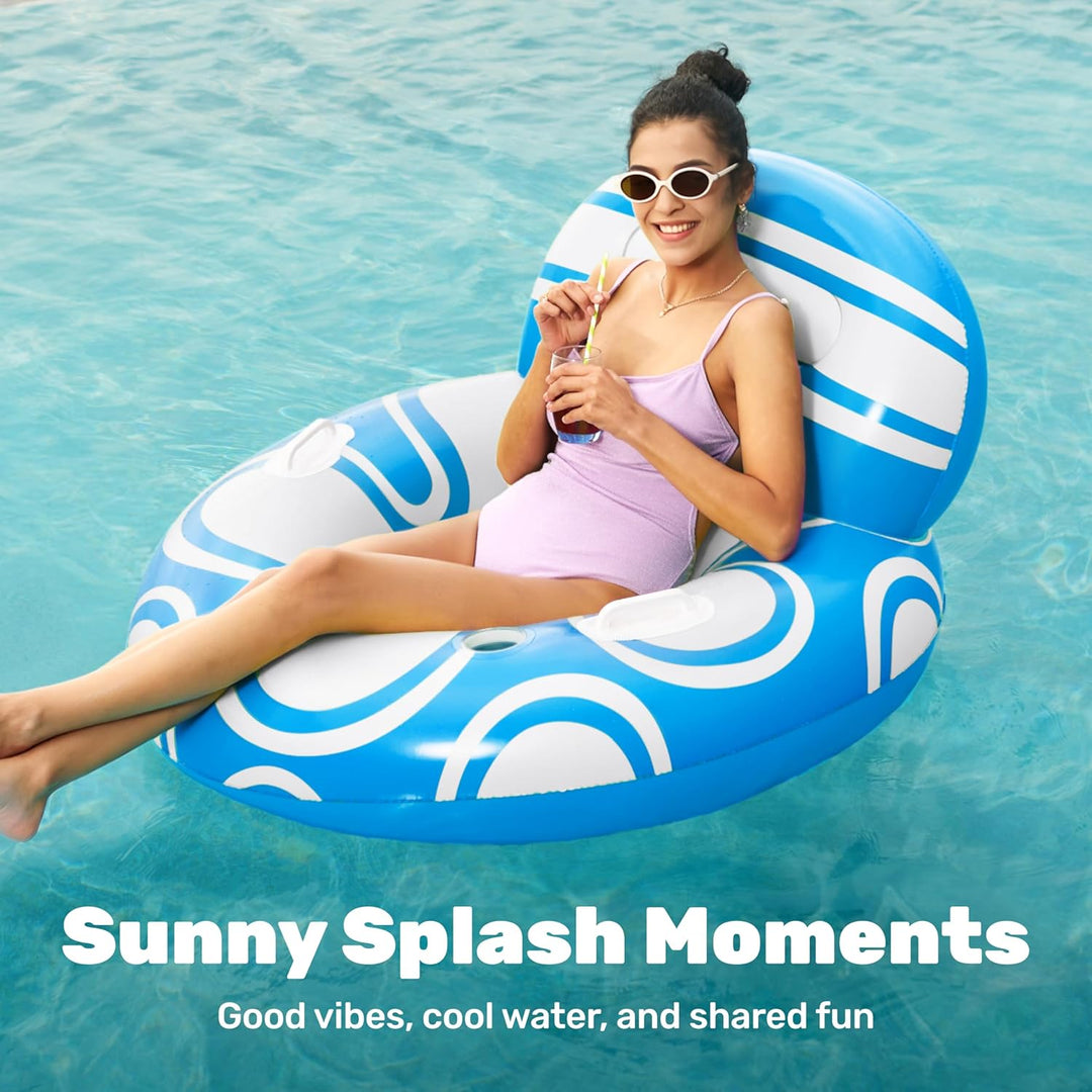 Sloosh aufblasbare Pool Float mit grosser Rückenlehne, Riesige Wasser Pool Luftmatratze Pool Schwimm