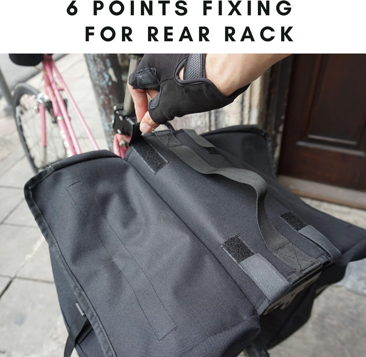 Vincita Top Load Double Pannier Water Resistant Cycling Side Bags – mit Regenschutz, gross, Tragegri