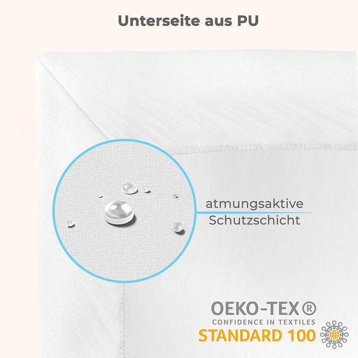 Spannbettlaken mit integriertem Matratzenschoner 60 x 120 cm (Flieder) für Babybett 60x120 cm (1er P