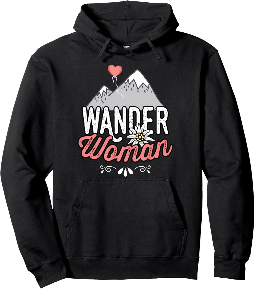 Wander Shirt Damen Wanderwoman Berge Sprüche Wander Woman Pullover Hoodie