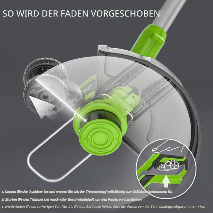 Greenworks 40V Akku Rasentrimmer &amp; Kantenschneider mit Rad für klein-mittelgrosse Gärten, 33m Schnit