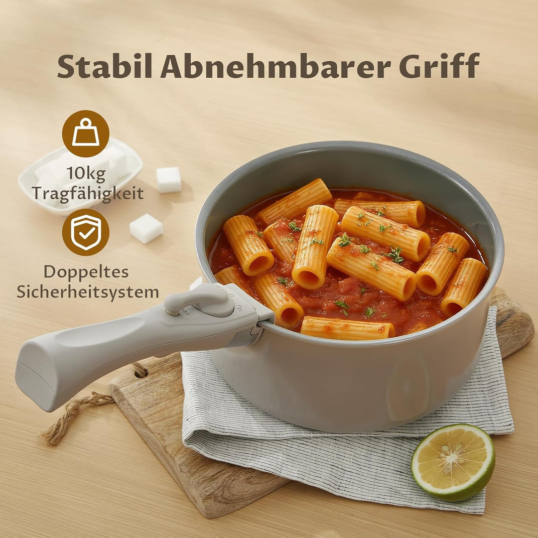 Topfset Induktion 6-teilig, Antihaft Keramik Kochtopf Set abnehmbarer griff, Molekular gebondeter In