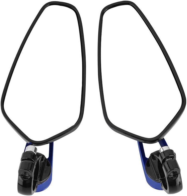 Motorrad Rückspiegel, Universal Motorrad Aluminiumlegierung 7/in 22mm Lenkerendseite Rückspiegel(Bla