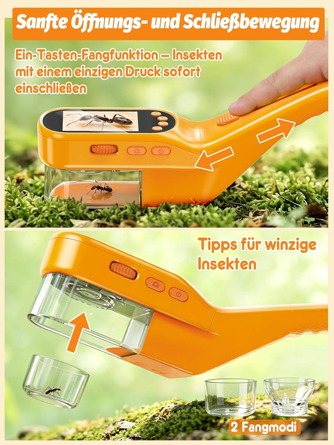 Acoath Mikroskop für Kinder, Insektenfänger Entdeckerset, 2,4-Zoll-Bildschirm, Fotografieren erlaubt