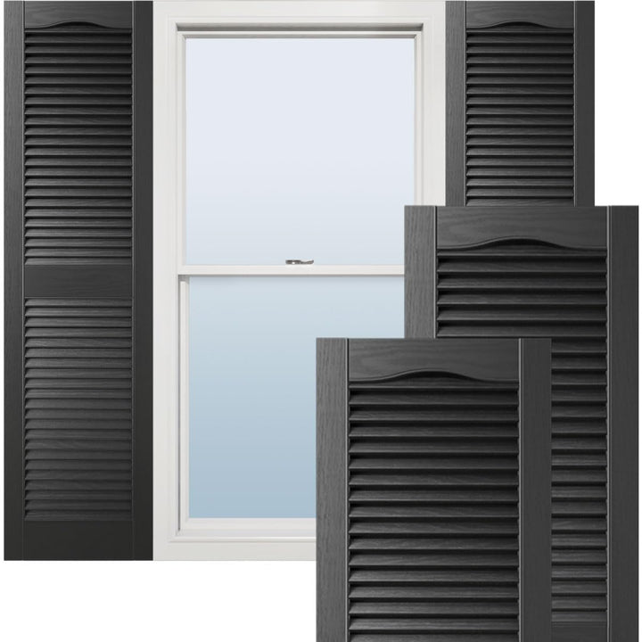 Ekena Millwork Lifetime Vinyl LL1S12X03600BL Standard Cathedral Top Center Mullion, Open Louver Viny