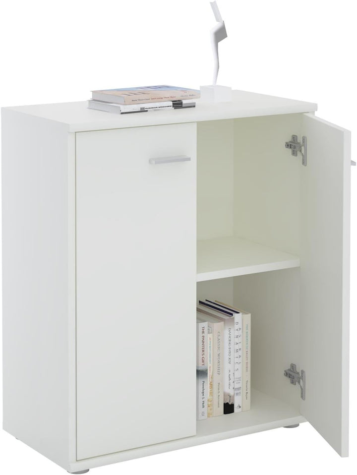 CARO-Möbel Kommode Sideboard Schrank Tommy in weiss, Anrichte mit 2 Türen inklusive Einlegeboden, We