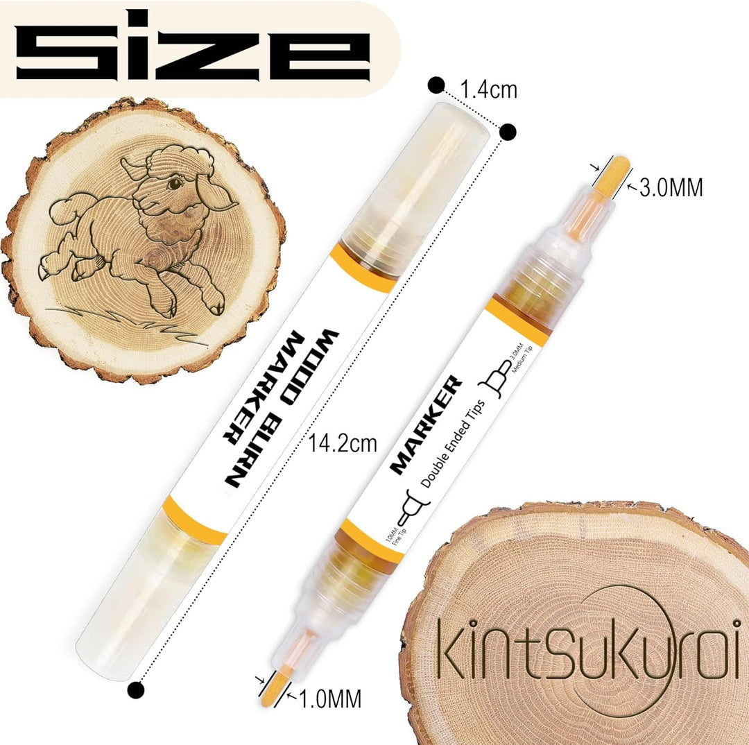 kintsukuroi Holzmarker, 4 Stück Verbrennungsstift für Holzverbrennung, doppelseitiger Kunst-Holzbren