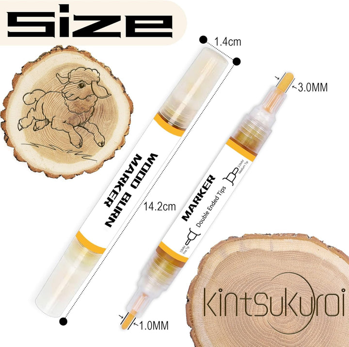 kintsukuroi Holzmarker, 4 Stück Verbrennungsstift für Holzverbrennung, doppelseitiger Kunst-Holzbren
